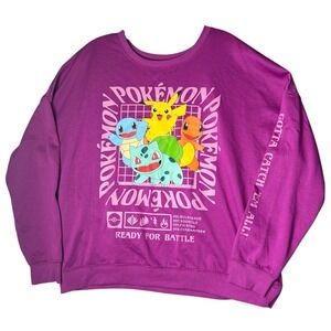 Pokémon Gotta Catch‎ Em All Sweatshirt XL Purple Pikachu Ready for Battle Game